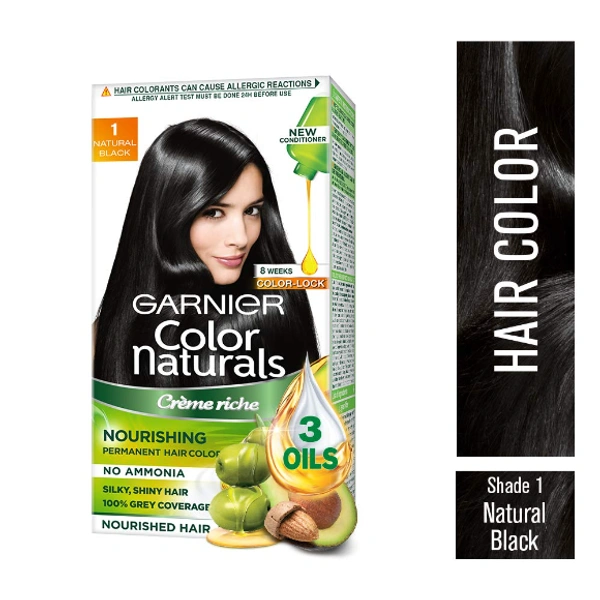 Garnier Color Naturals Natural Black Hair Color - 70ml + 60g